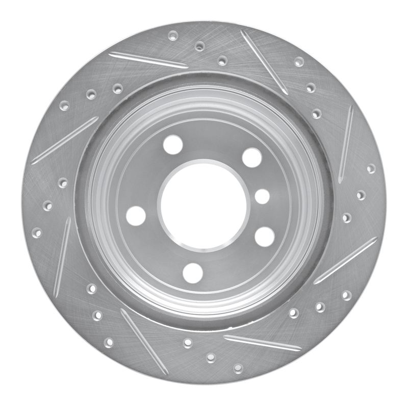BMW 430I Gran Coupe Brake Rotor (1) - Rear Left - R1 Concepts - Drilled & Slotted - Silver - `06-`20